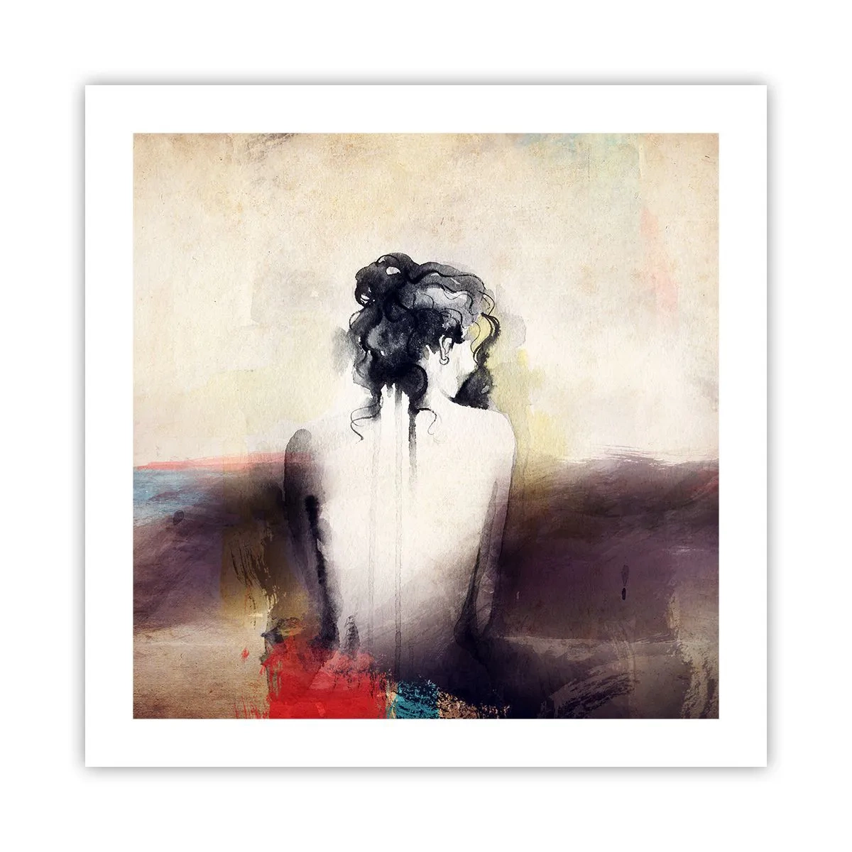 Plakat - Łagodne linie, owalne kształty - 50x50 cm