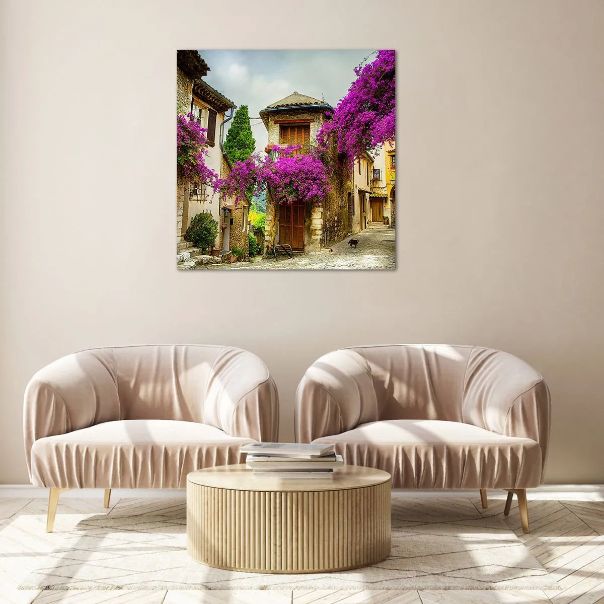 Obraz na szkle - Pod kwietnym baldachimem - 30x30 cm