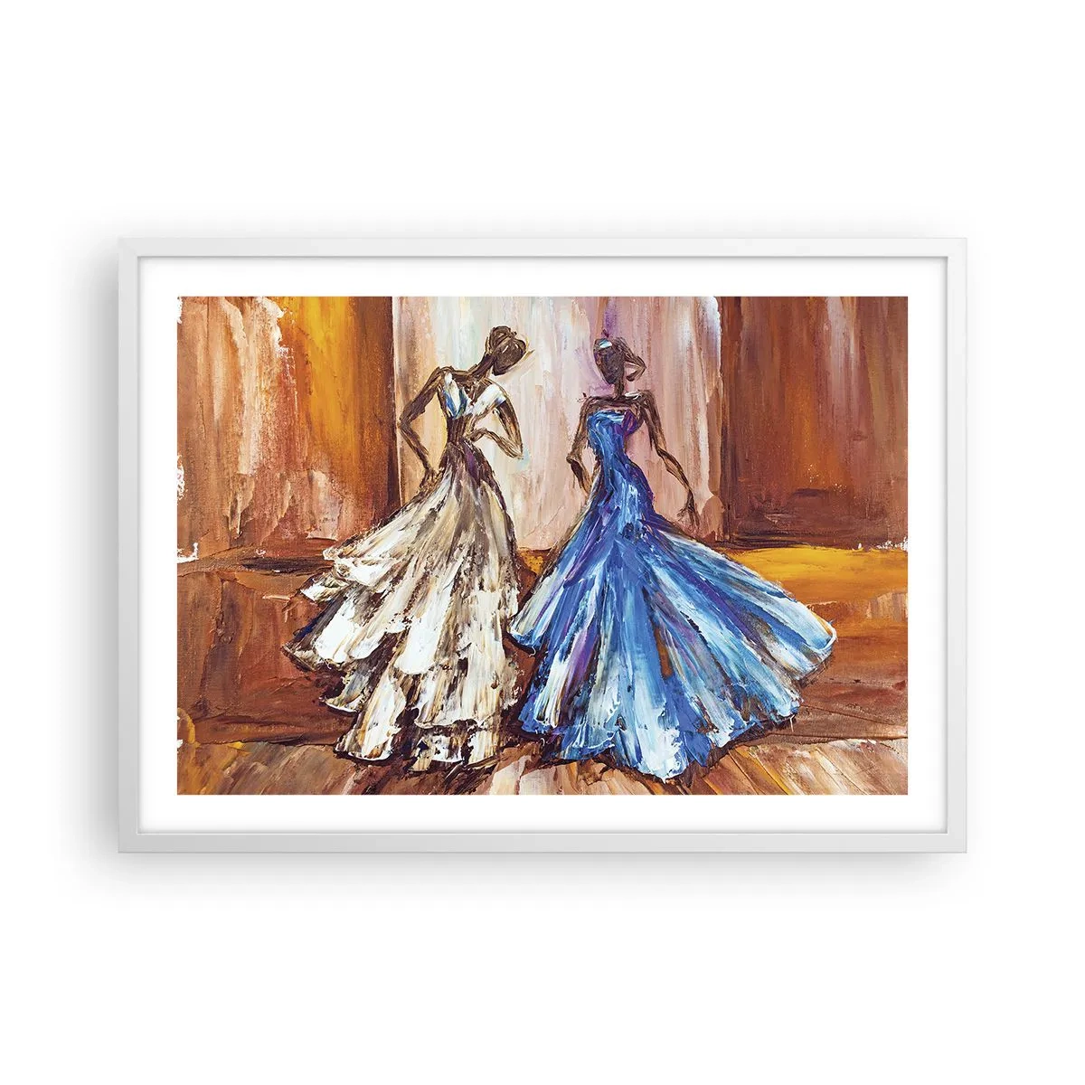Plakat w białej ramie - Wdzięczny duet - 70x50 cm