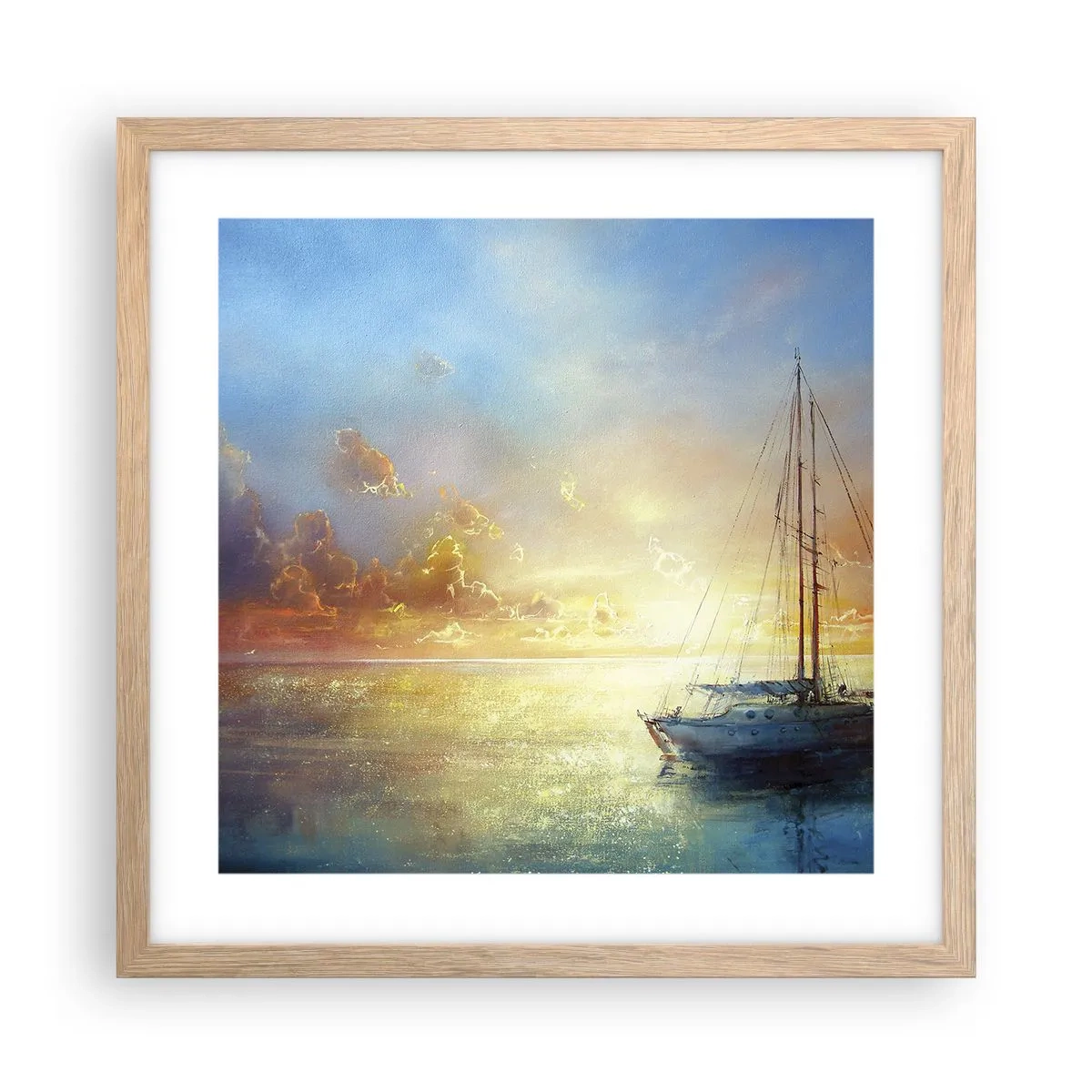 Plakat w ramie jasny dąb - W złotej zatoce - 40x40 cm