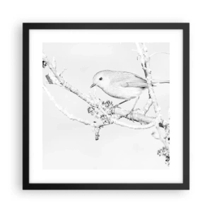 Plakat w czarnej ramie - Zimowy poranek - 40x40 cm