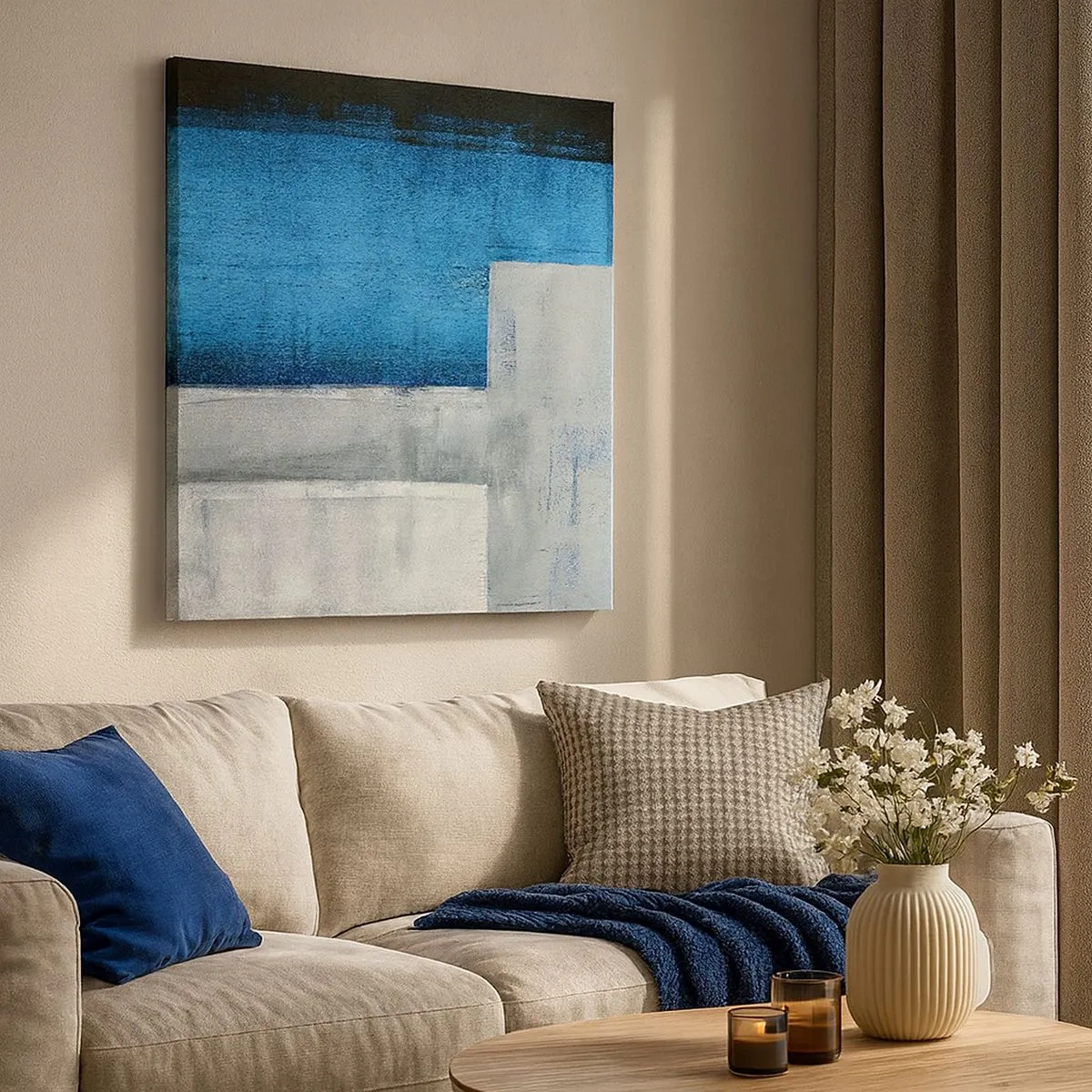 Obraz na płótnie - Kompozycja poetycka szarości i błękitu - 30x30 cm