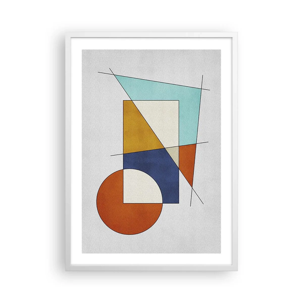 Plakat w białej ramie - Abstrakcja: modernistyczna zabawa - 50x70 cm