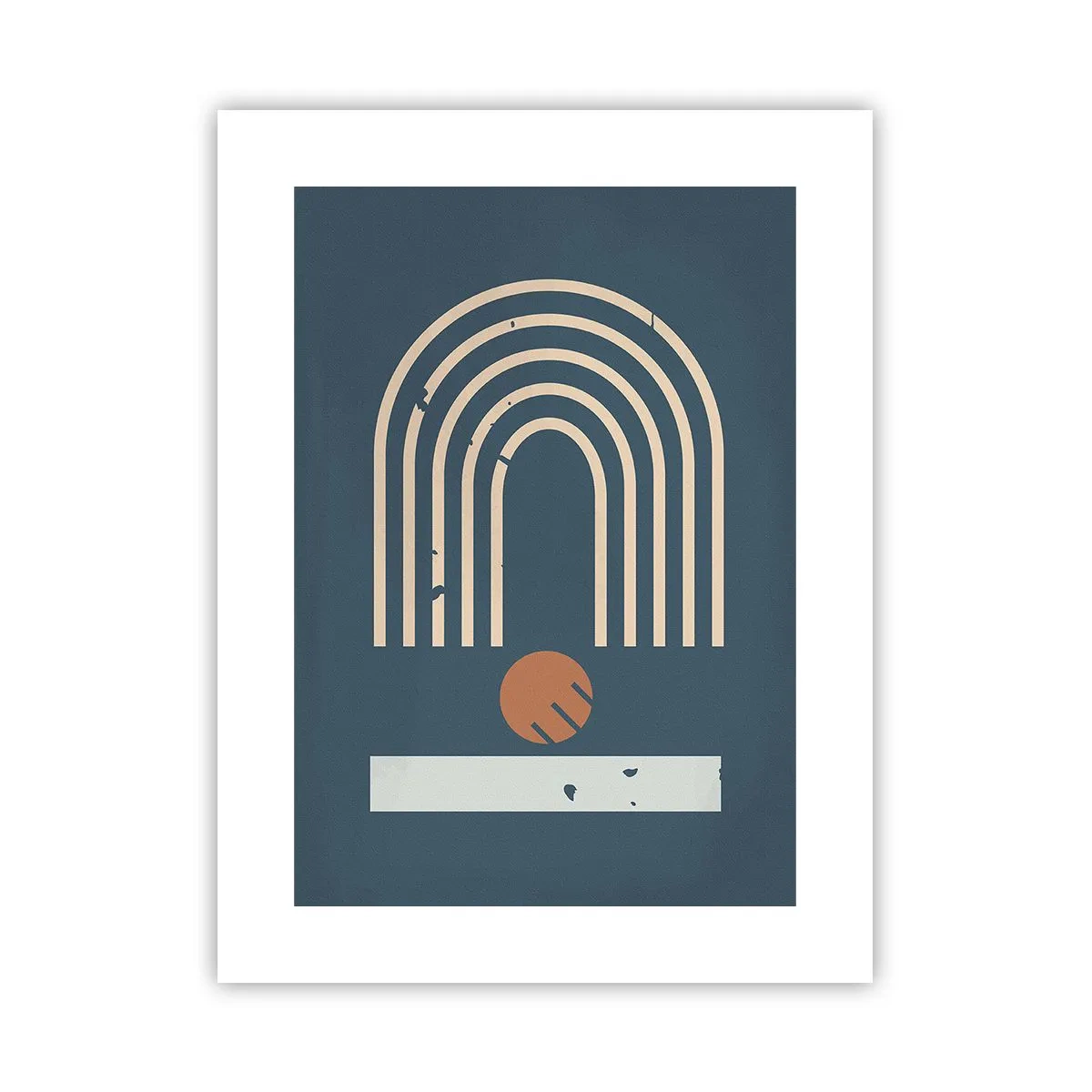Plakat - Geometria na granacie - 30x40 cm