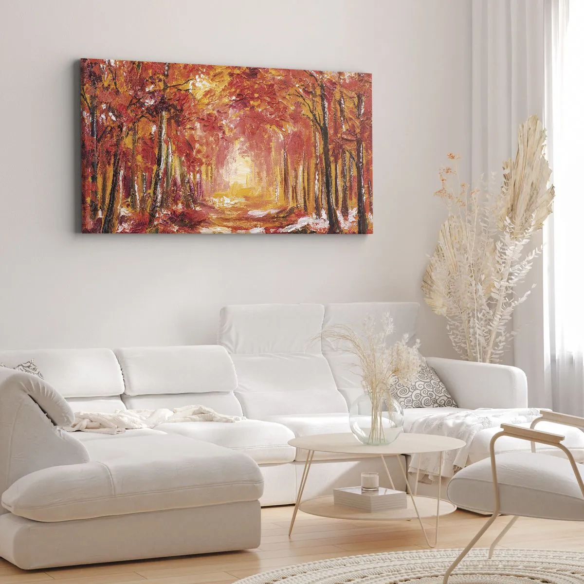 Obraz na płótnie - Miedziany las - 100x40 cm