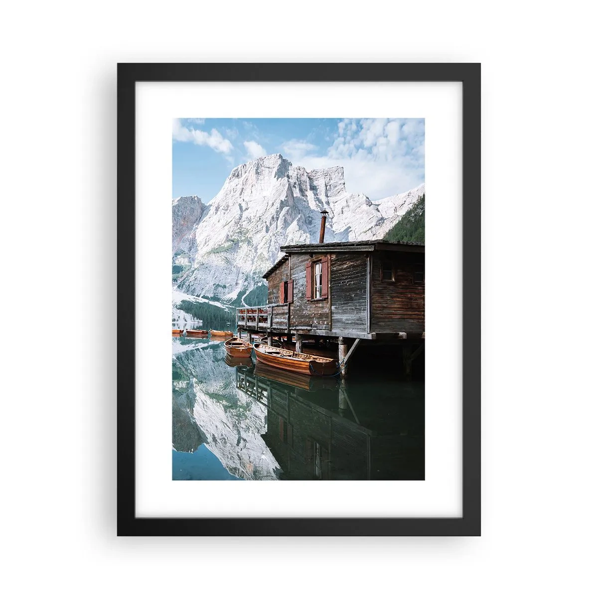 Plakat w czarnej ramie - Krystaliczny, górski poranek - 30x40 cm