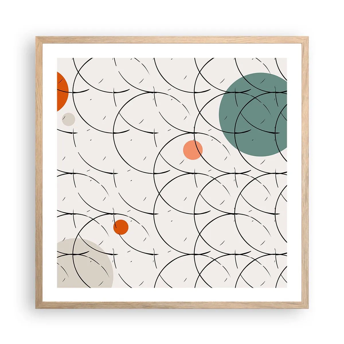 Plakat w ramie jasny dąb - W pop-artowym duchu - 60x60 cm