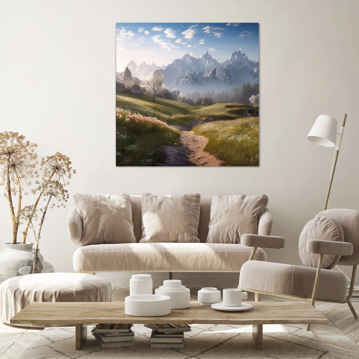 Obraz na płótnie - Sielska dolina - 60x60 cm