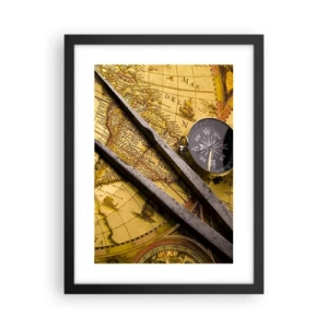 Plakat w czarnej ramie - Gdze te skarby? - 30x40 cm