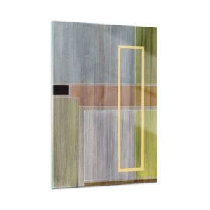 Obraz na szkle - Nowoczesna abstrakcja z prostokątnymi formami i kolorami ziemi - 50x70cm - Prosto i spokojnie - Nowoczesna dekoracja ścienna do salonu, kuchni i sypialni ARTTOR
