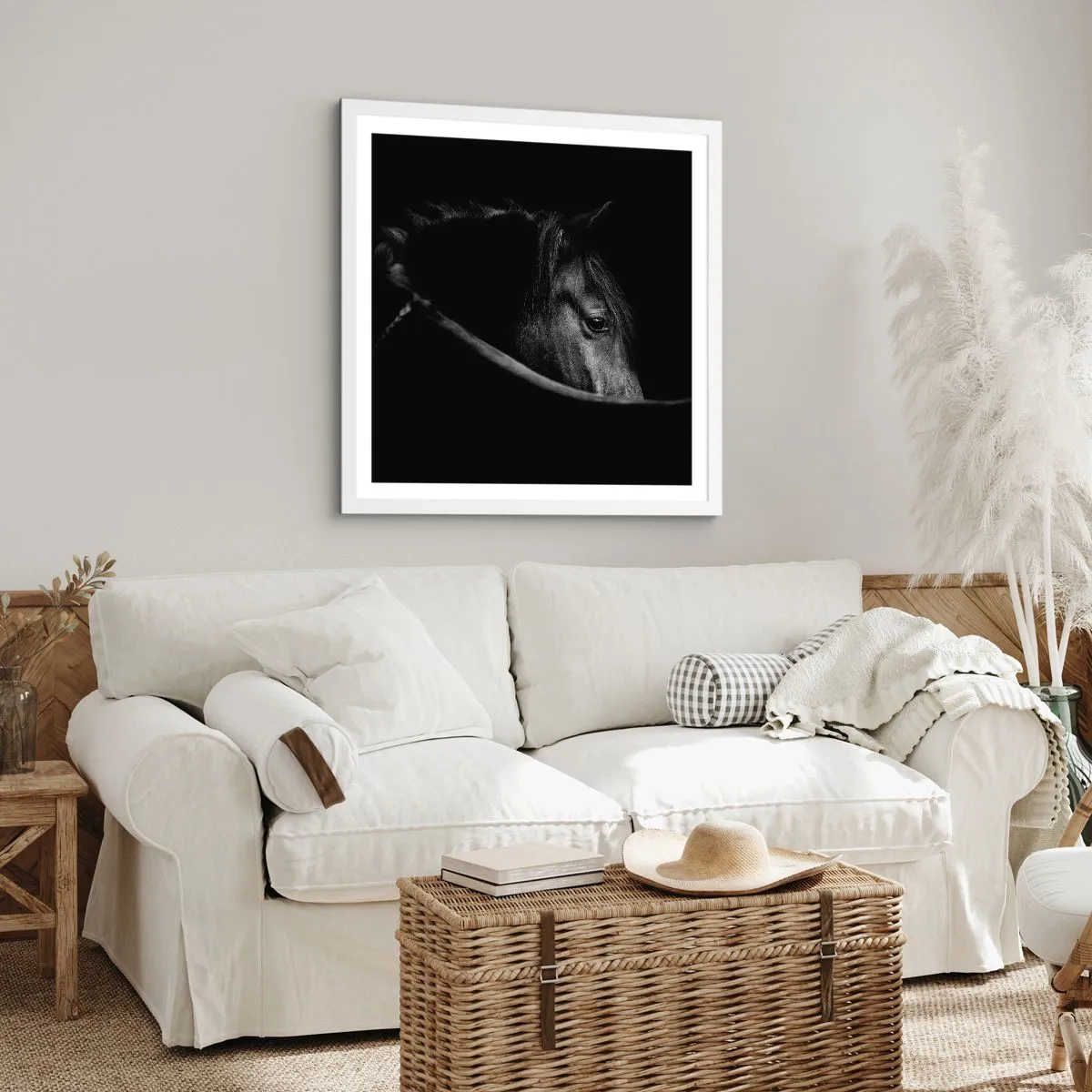 Plakat w białej ramie - Czarny książę - 40x40 cm