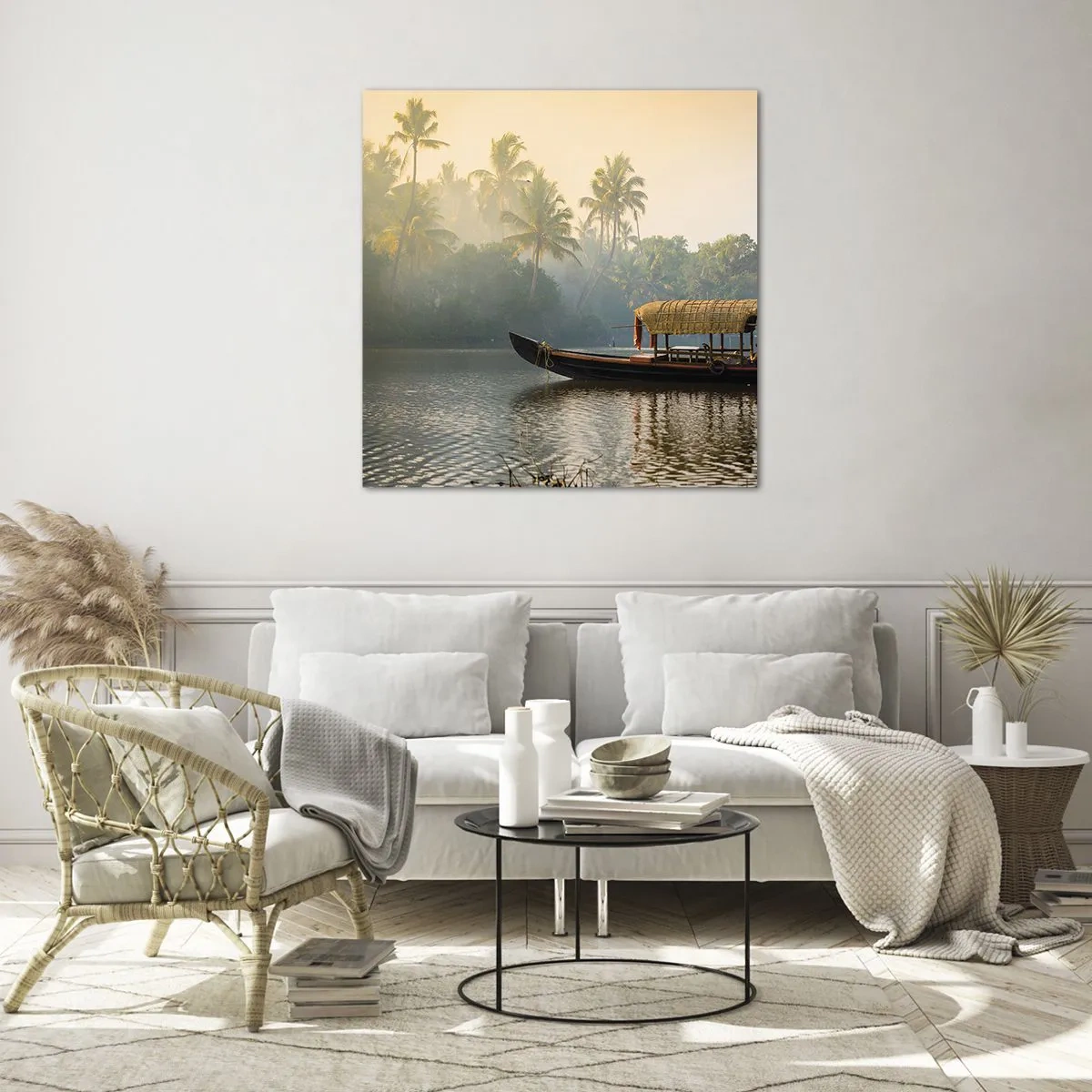 Obraz na szkle - Dom na rzece - 30x30 cm