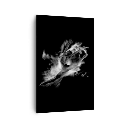 Obraz na płótnie - Tancerz w dynamicznej pozie na czarnym tle - 80x120cm - Zatrzymany w locie - Nowoczesna dekoracja ścienna do salonu i sypialni ARTTOR