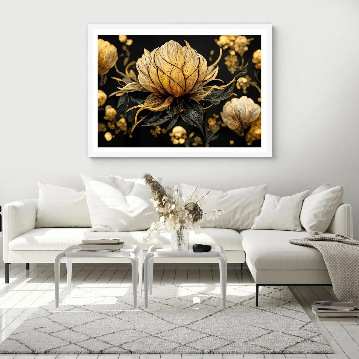Plakat w białej ramie - Subtelna kruchość - 100x70 cm