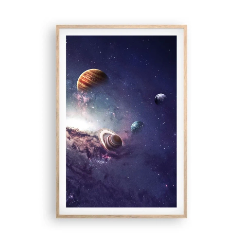 Plakat w ramie jasny dąb - Układ słoneczno-taneczny - 61x91 cm