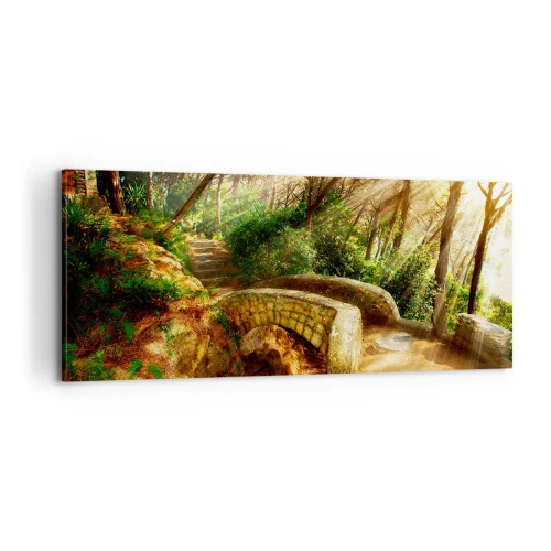 Obraz na płótnie - Prosto z mostku w baśniowy las - 100x40 cm
