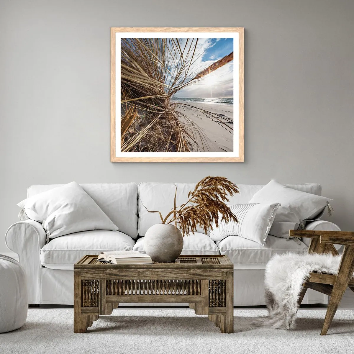 Plakat w ramie jasny dąb - Spotkanie żywiołów - 30x30 cm