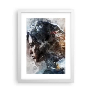 Plakat w białej ramie - Opowieść o dziewczynie z miastem w tle - 30x40 cm