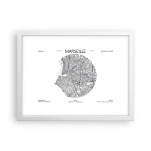 Plakat w białej ramie - Anatomia Marsylii - 40x30 cm