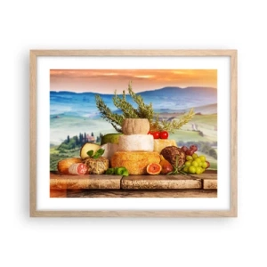 Plakat w ramie jasny dąb - Włoska radość życia - 50x40 cm