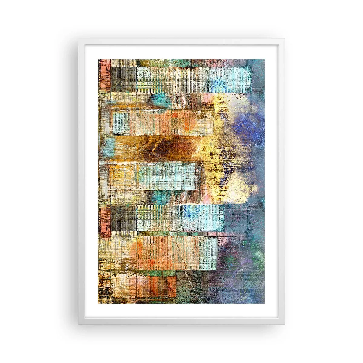 Plakat w białej ramie - Słoneczna metropolia - 50x70 cm