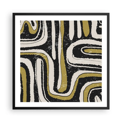 Plakat w czarnej ramie - Kompozycja: trakty i zaułki - 60x60 cm