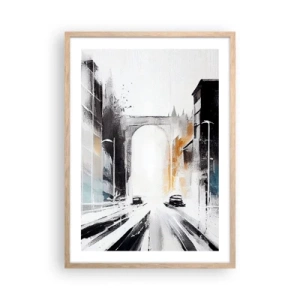 Plakat w ramie jasny dąb - Studium miasta: architektura i ruch - 50x70 cm