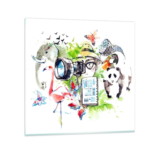 Obraz na szkle - W obiektywie podróżnika - 60x60 cm