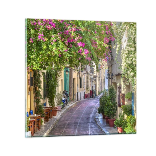 Obraz na szkle - Kwitnący zaułek - 70x70 cm