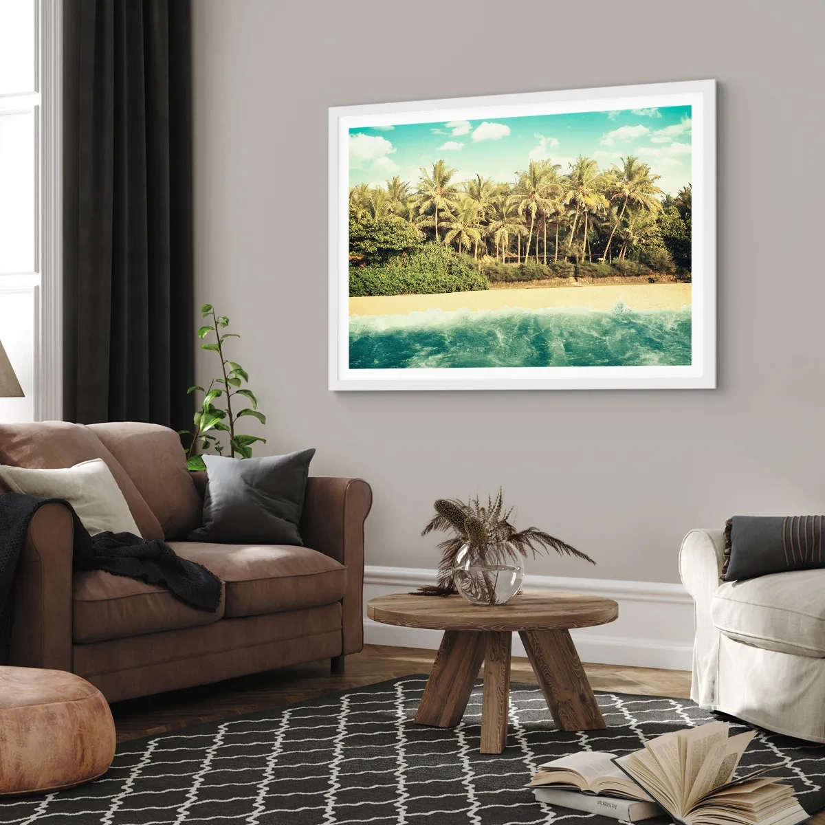 Plakat w białej ramie - A może tutaj? - 40x30 cm