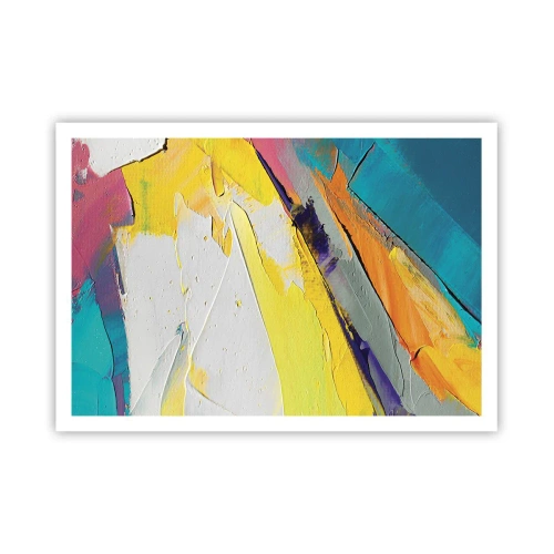 Plakat - Abstrakcyjna kompozycja w intensywnych barwach - 100x70cm - Anatomia światła - Nowoczesna dekoracja ścienna do salonu i sypialni ARTTOR