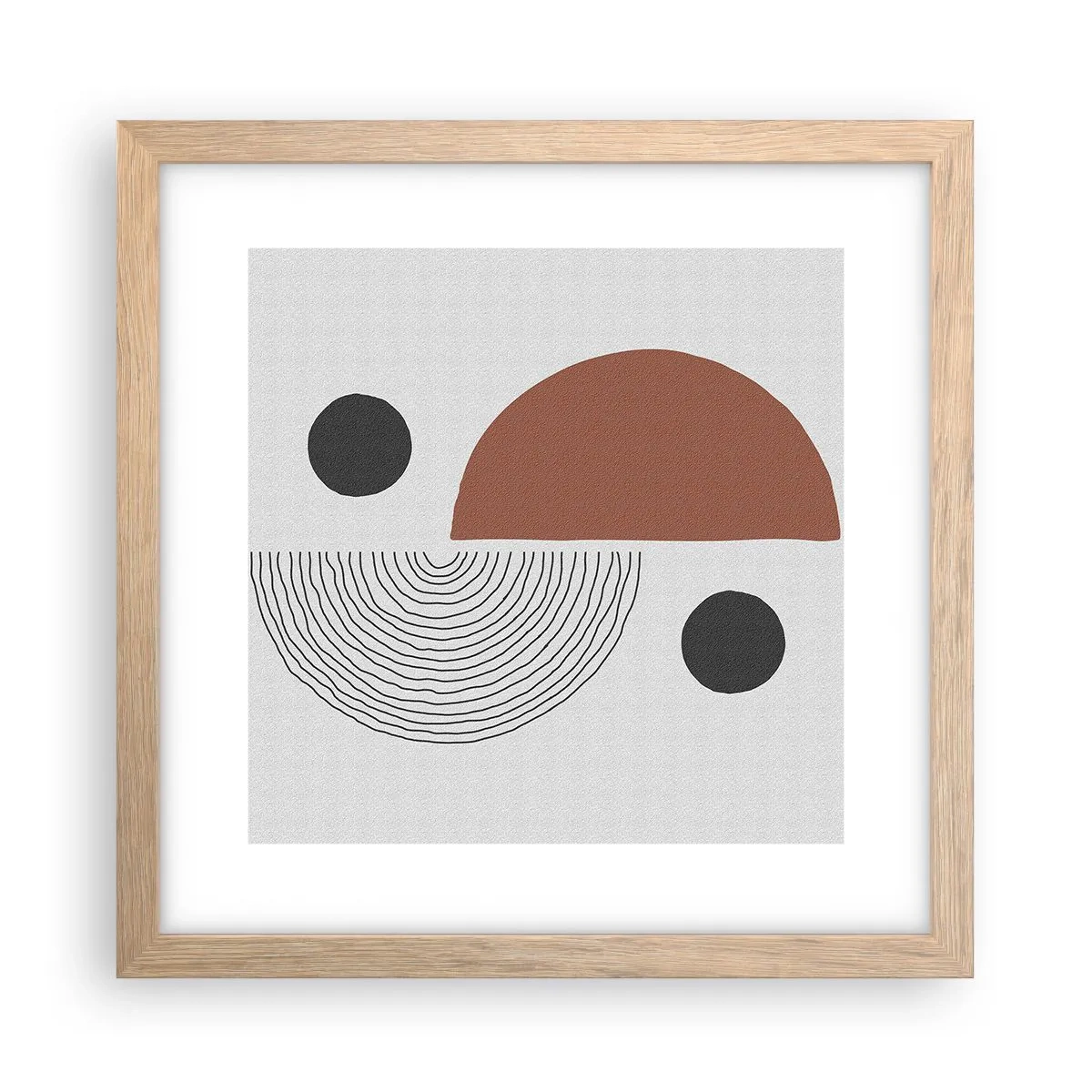 Plakat w ramie jasny dąb - Doskonałość koła - 30x30 cm