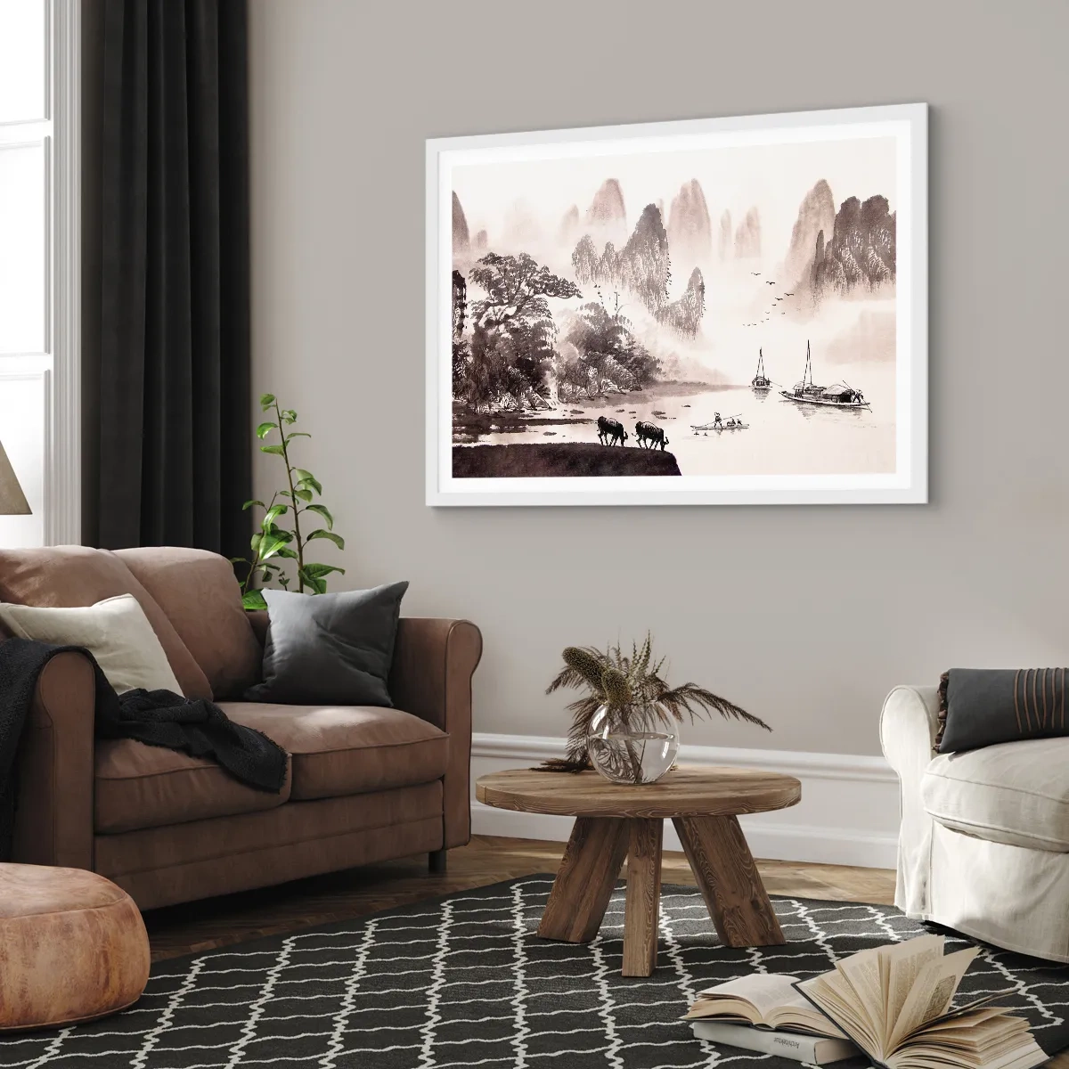 Plakat w białej ramie - Egzotyczna codzienność Wschodu - 100x70 cm