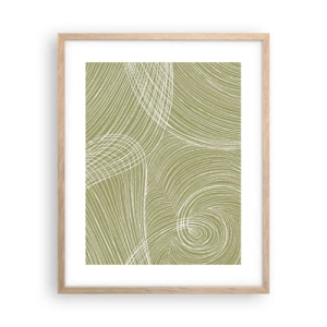 Plakat w ramie jasny dąb - Abstrakcja misterna w bieli - 40x50 cm