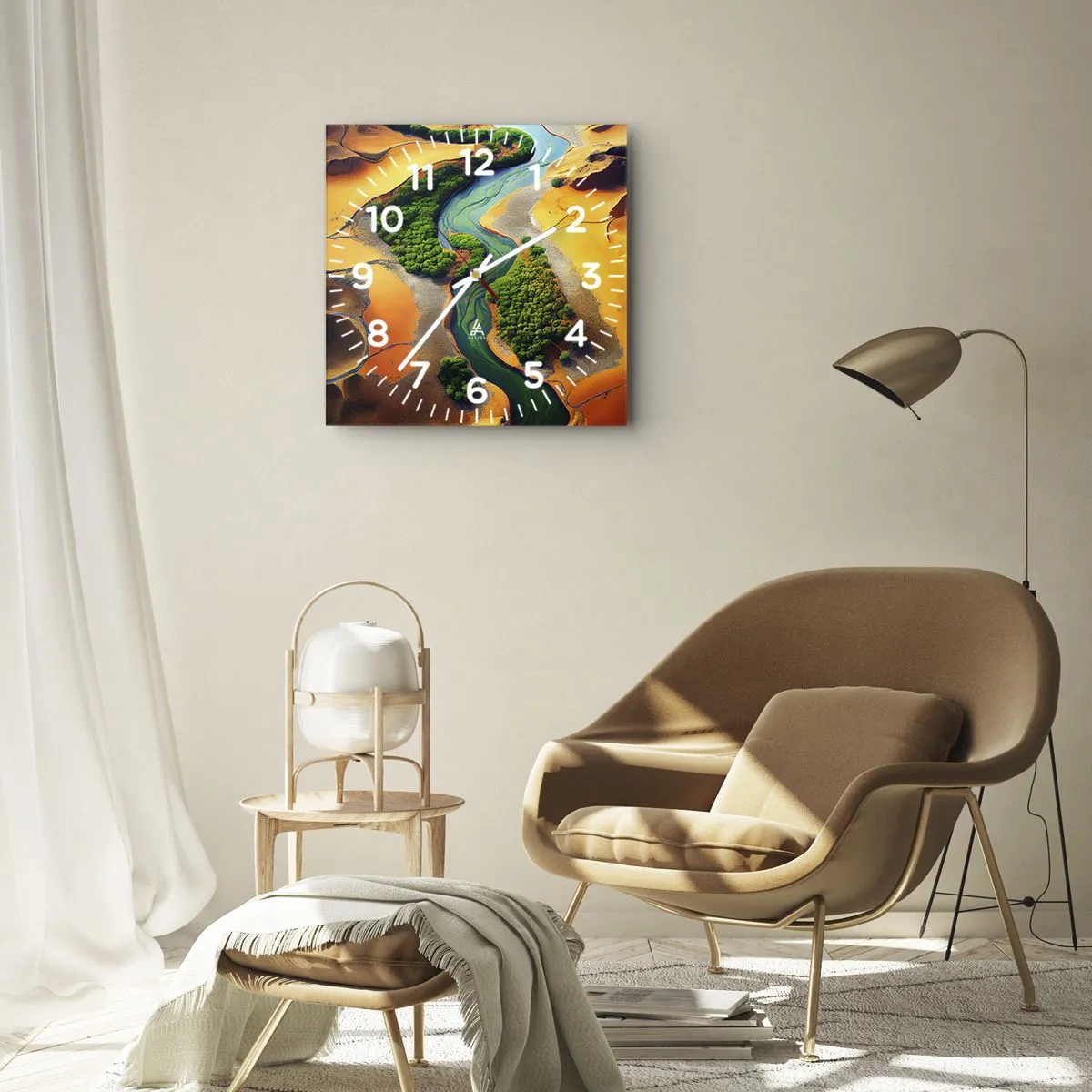 Zegar ścienny - Życiodajna rzeka - 40x40 cm
