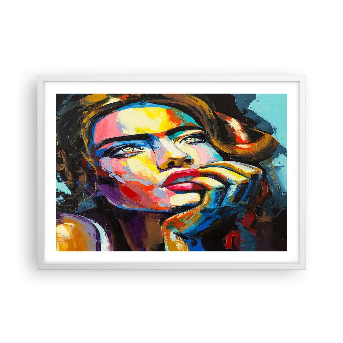 Plakat w białej ramie - Marzenia jak ptaki szybują po niebie - 70x50 cm