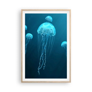 Plakat w ramie jasny dąb - Oceaniczny taniec - 61x91 cm