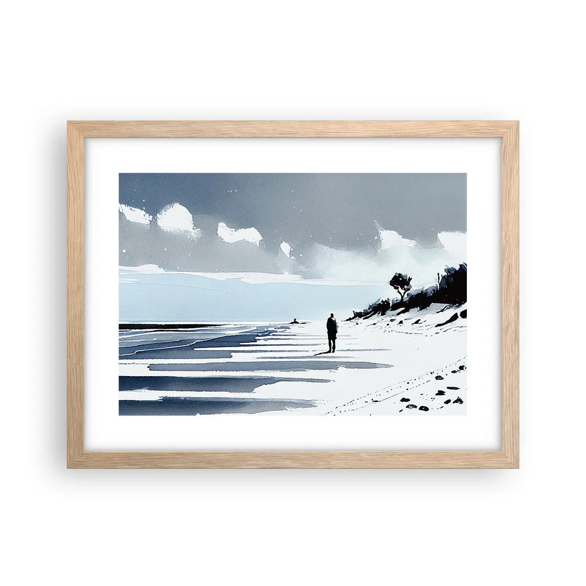 Plakat w ramie jasny dąb - Sam na sam - 40x30 cm