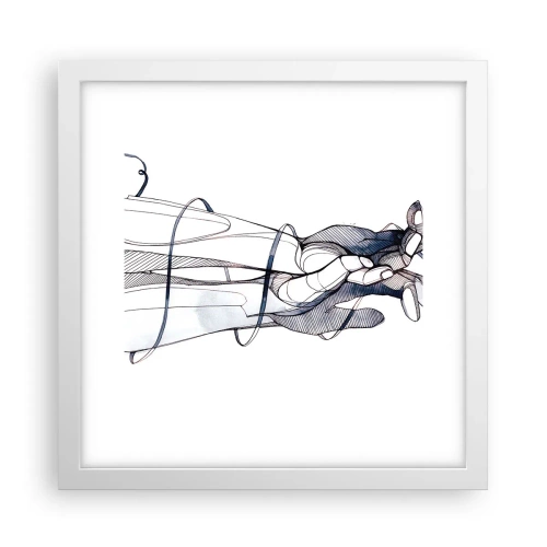 Plakat w białej ramie - Studium dotyku - 30x30 cm