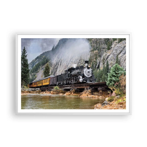 Plakat w białej ramie - A dokąd to? Dokąd? - 100x70 cm