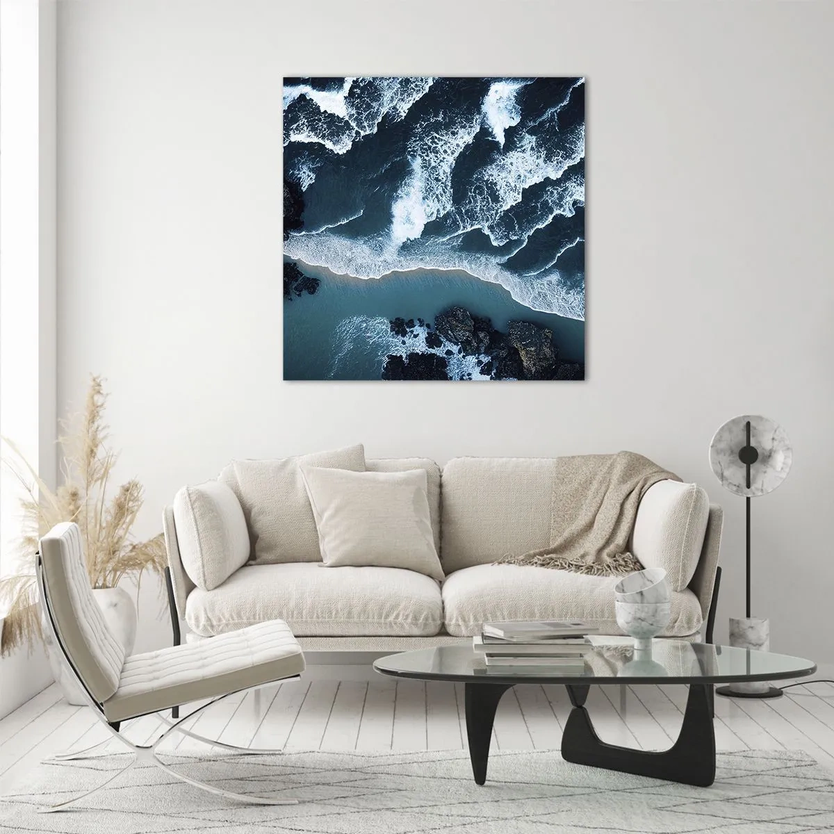 Obraz na szkle - Otulone falami - 30x30 cm