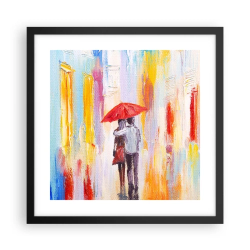 Plakat w czarnej ramie - Niech pada dalej - 40x40 cm