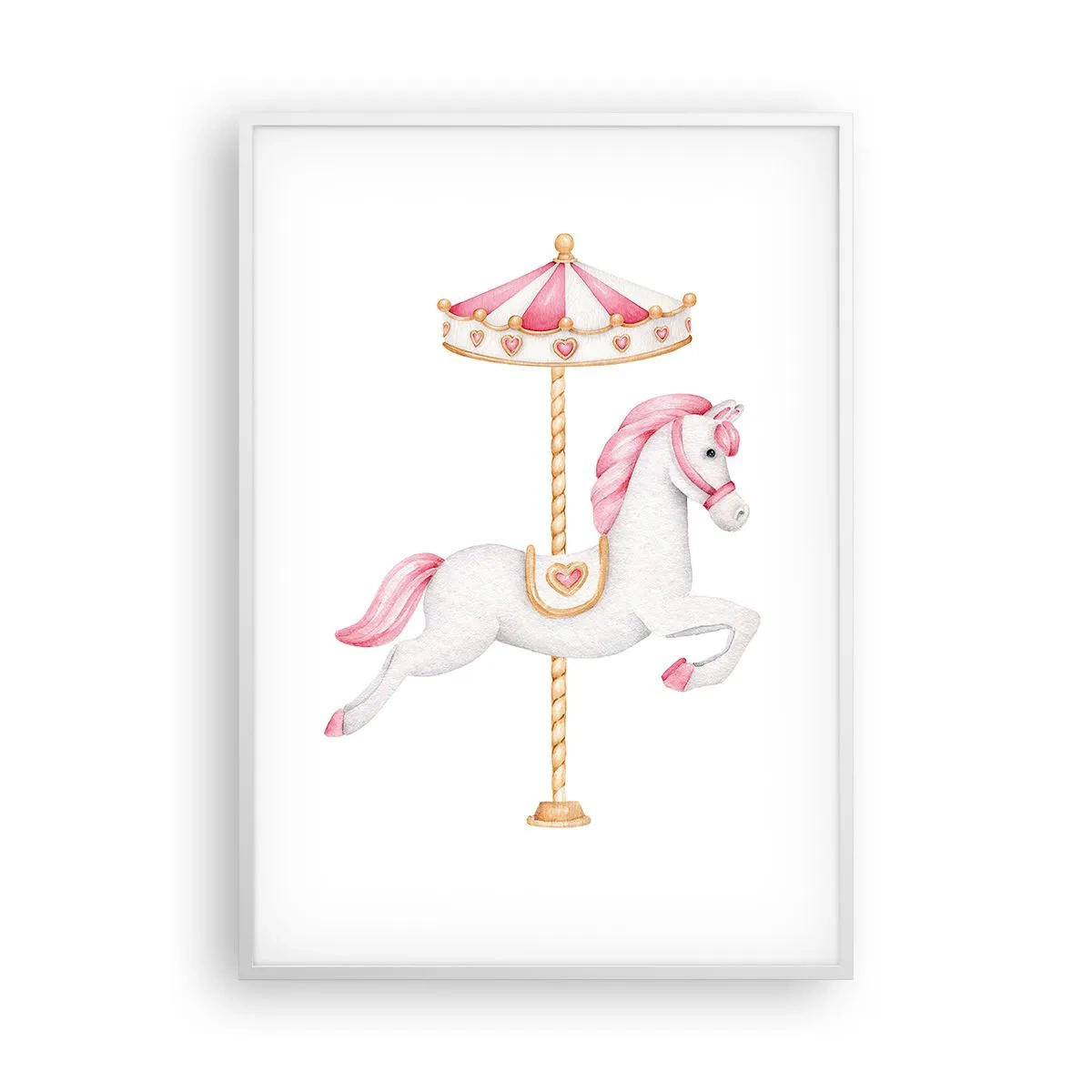 Plakat w białej ramie - Ruszył z kopyta - 70x100 cm