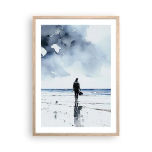 Plakat w ramie jasny dąb - Rozmowa z morzem - 50x70 cm