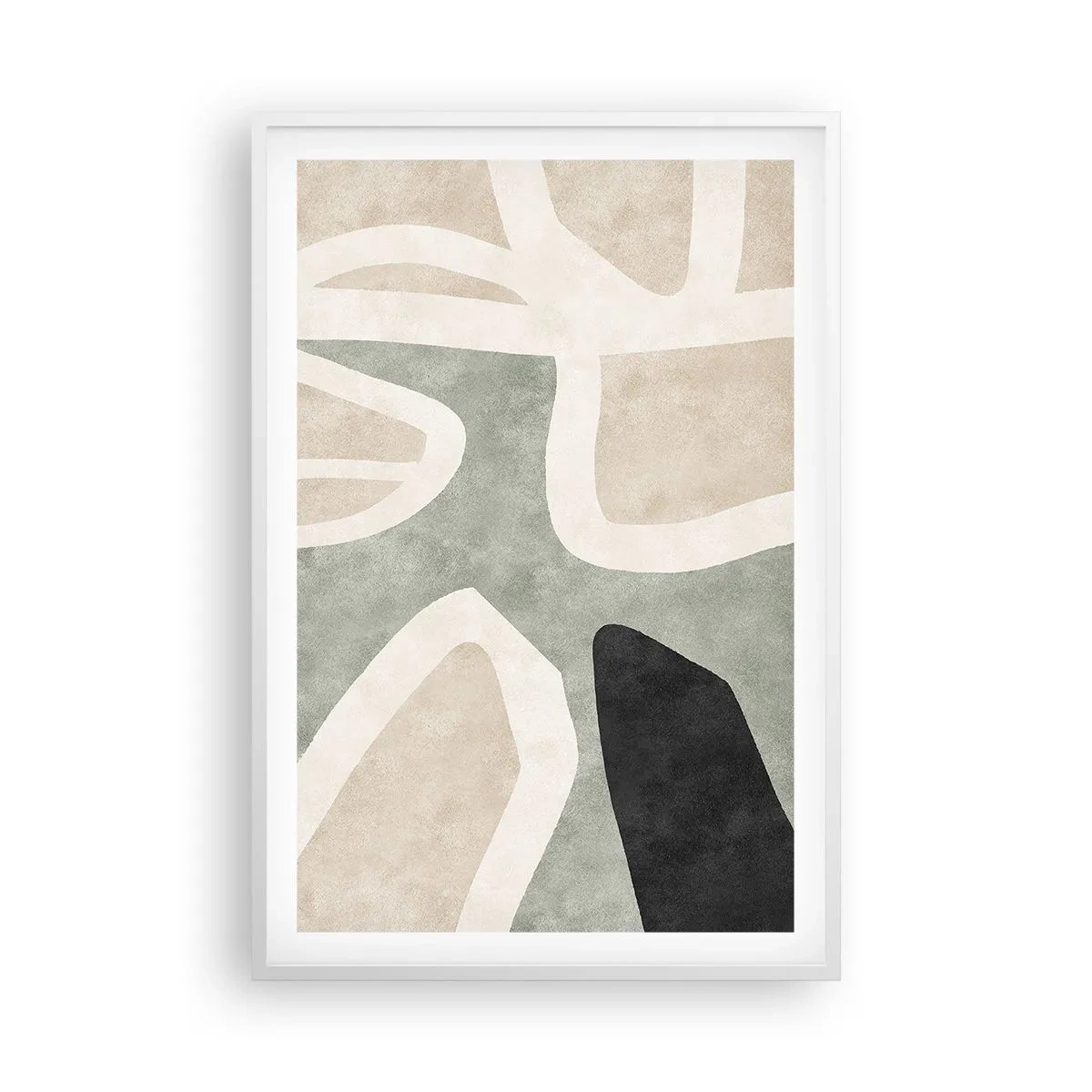 Plakat w białej ramie - Kompozycja z motywem czerni - 61x91 cm