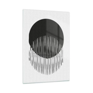 Obraz na szkle - Minimalistyczna forma dwóch przecinających się okręgów - 50x70cm - Jego alter ego - Nowoczesna dekoracja ścienna do salonu, kuchni i sypialni ARTTOR
