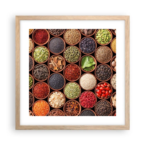 Plakat w ramie jasny dąb - Wszystkie smaki świata - 40x40 cm
