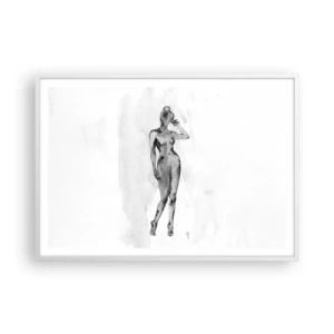 Plakat w białej ramie - Studium ideału kobiecości - 100x70 cm