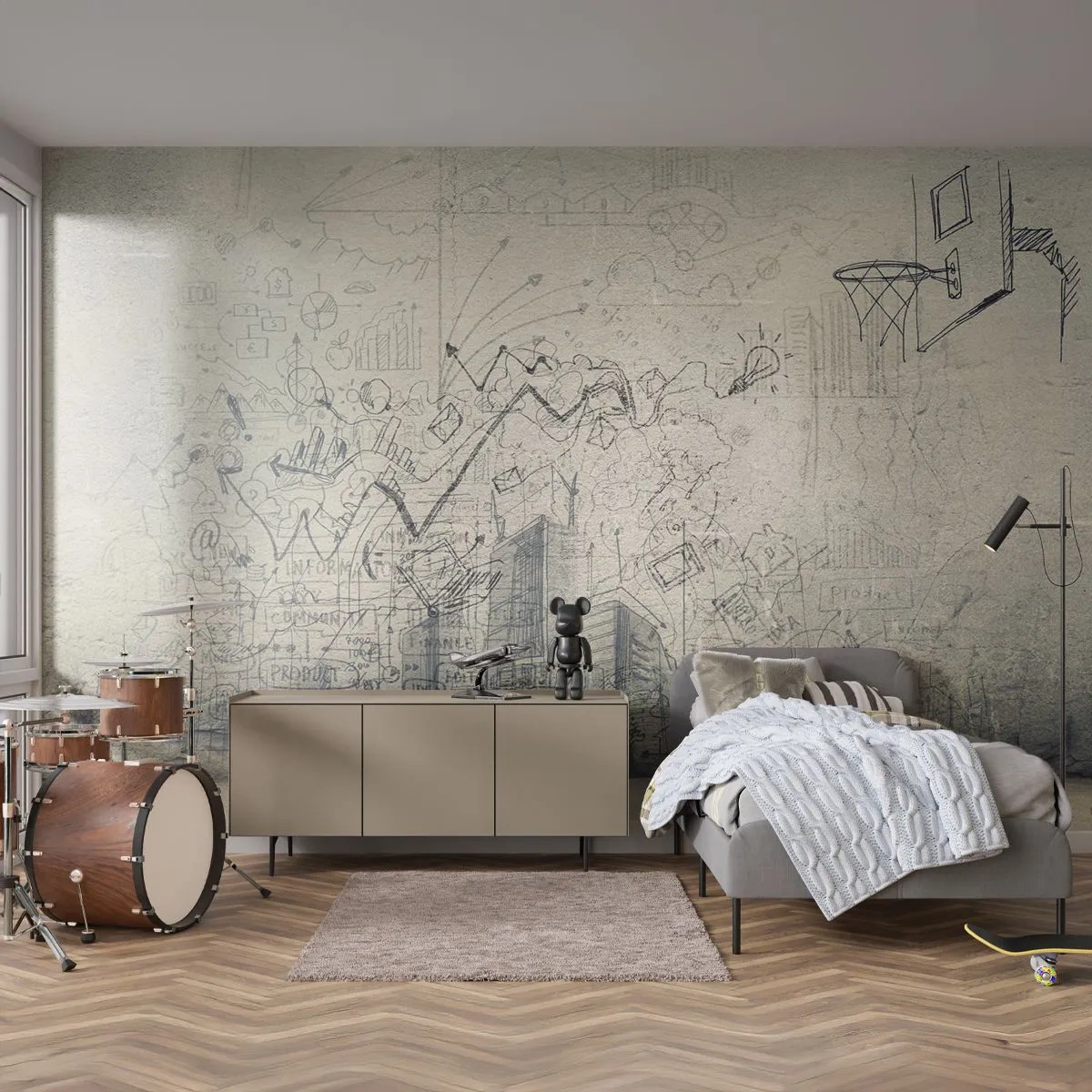 Fototapeta Samoprzylepna Deluxe Sticker - Moje wspaniałe miejskie życie - Graffiti, Sztuka, Grafika - 250x175 cm