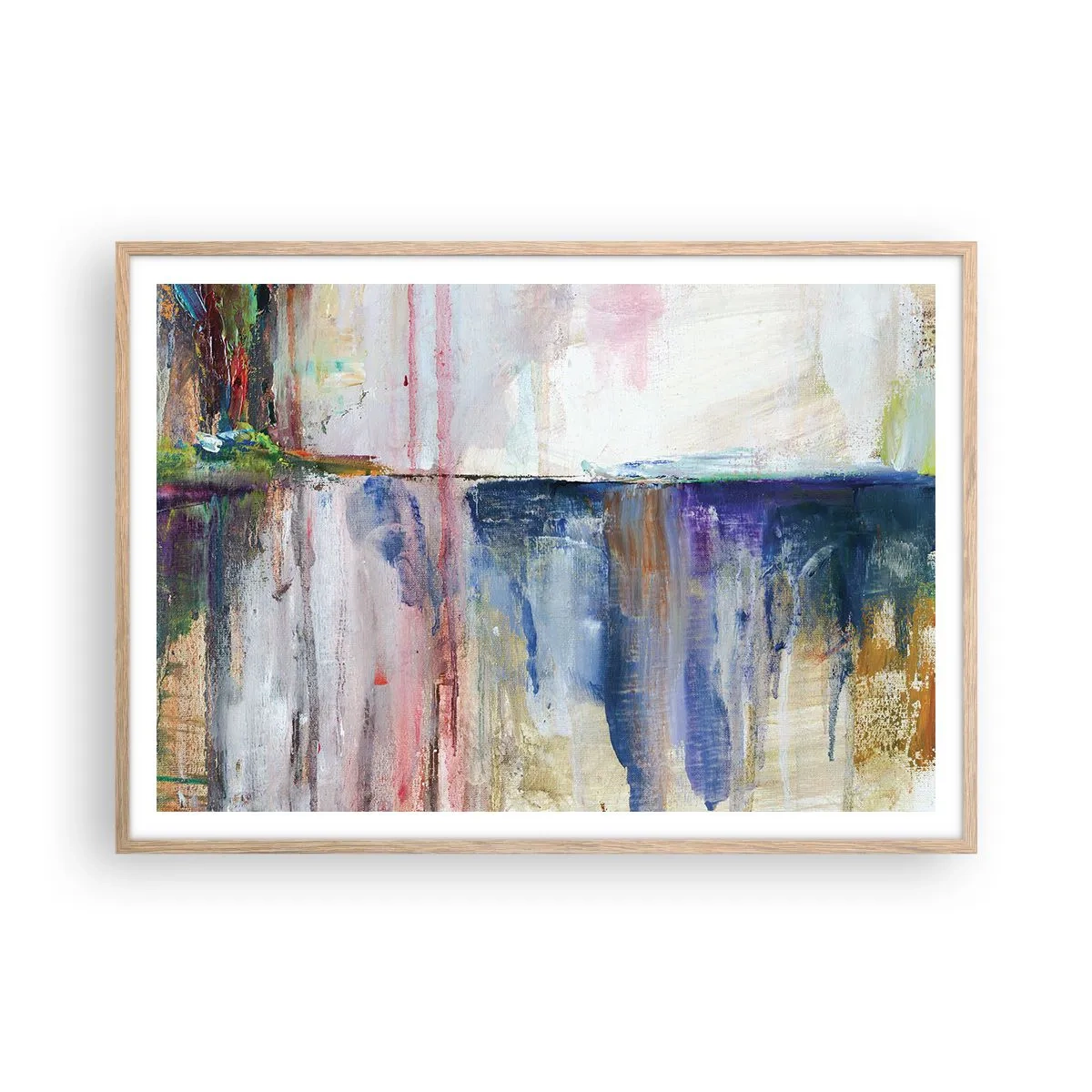 Plakat w ramie jasny dąb - Barwne wrażenia i skojarzenia - 100x70 cm